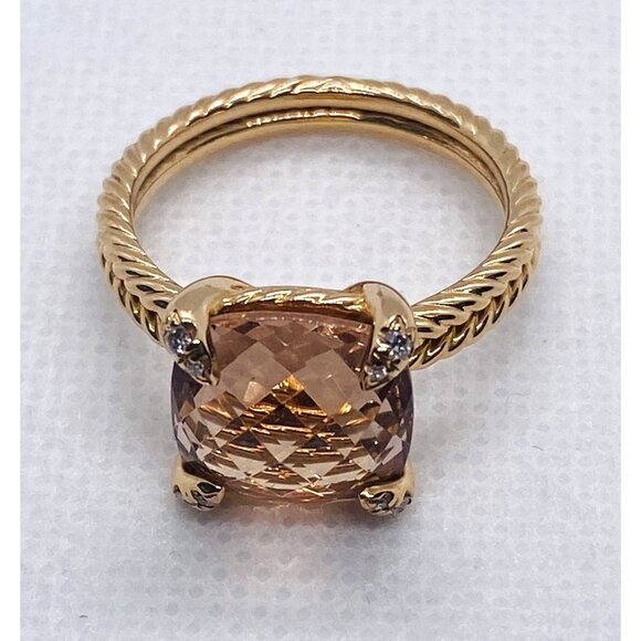 David Yurman Chatelaine Morganige Diamond Rose Gold Ring - Picture 1 of 9
